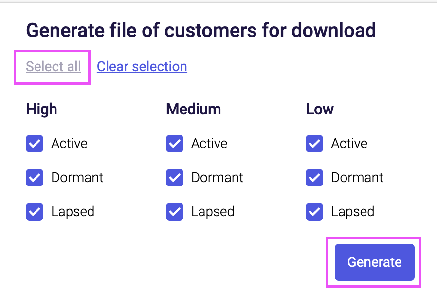Generate ECR customer segment CSV