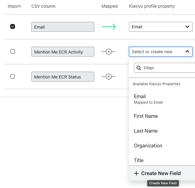 Create new custom fields in Klaviyo