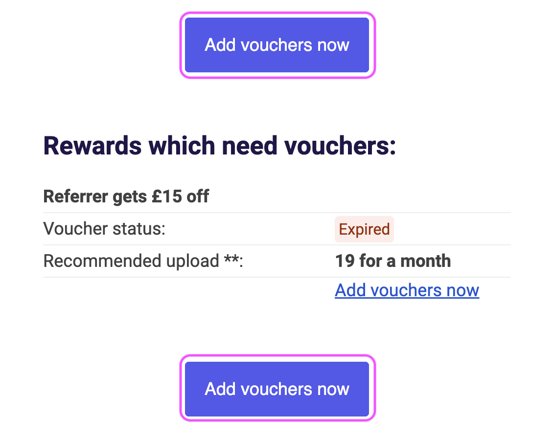 Image highlighting the different Add voucher options