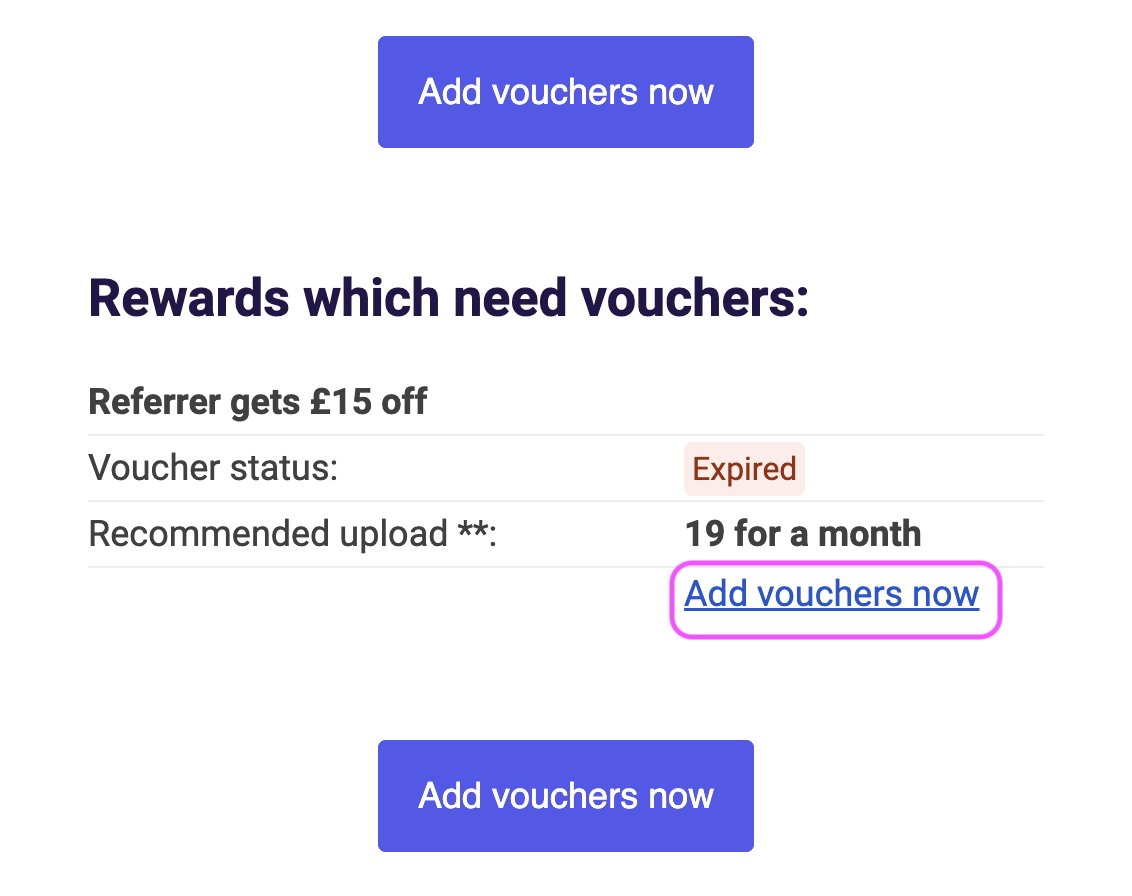 Image highlighting the different Add voucher options