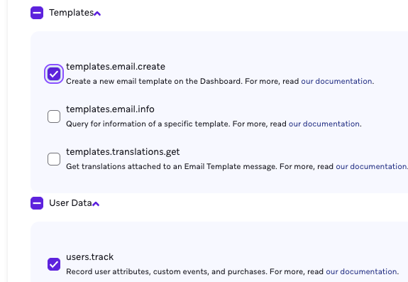 Braze API Permissions