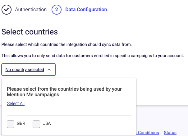 Select Countries to Sync