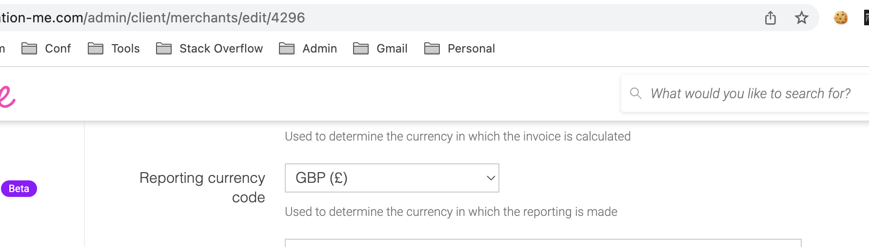 Image showing how Reporting currency is determined