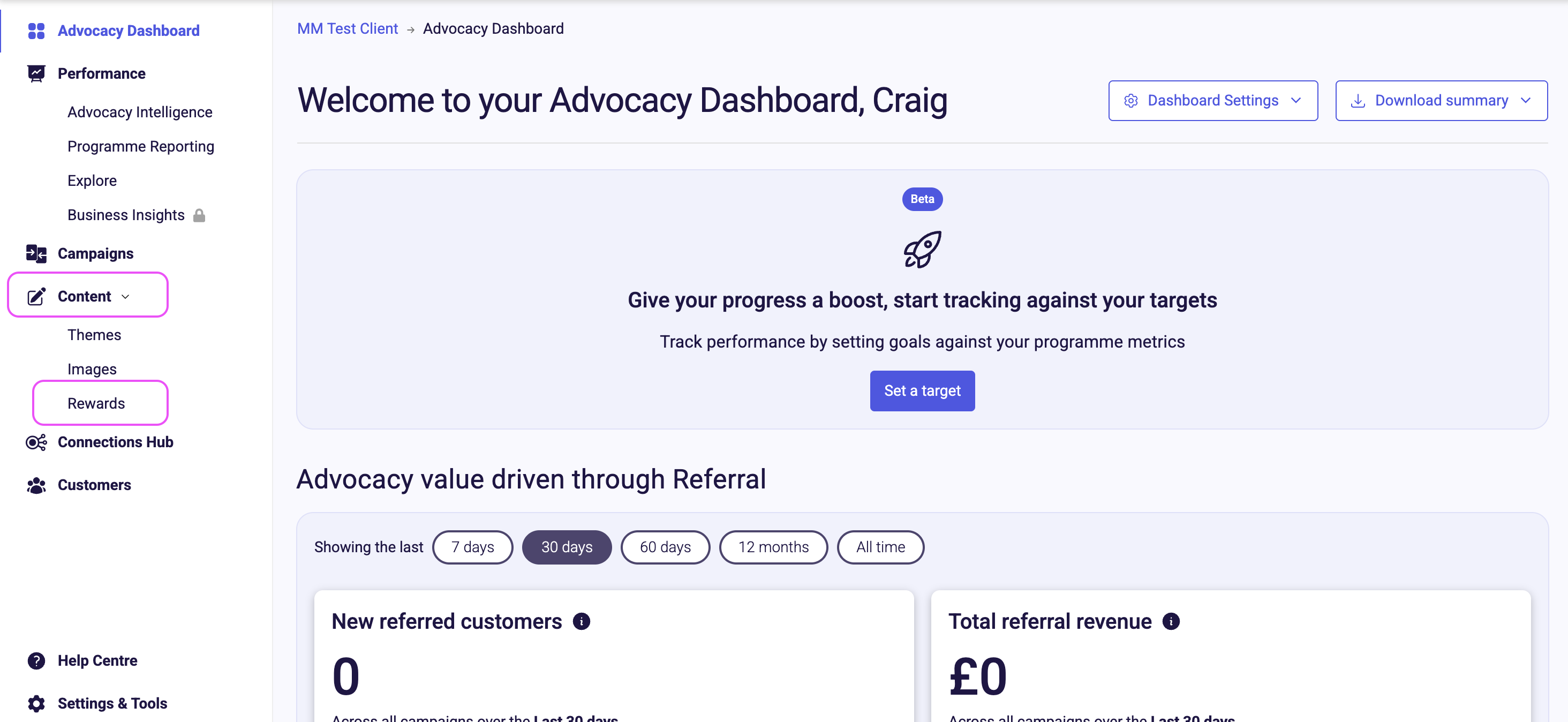 Image showing how to access the Rewards section