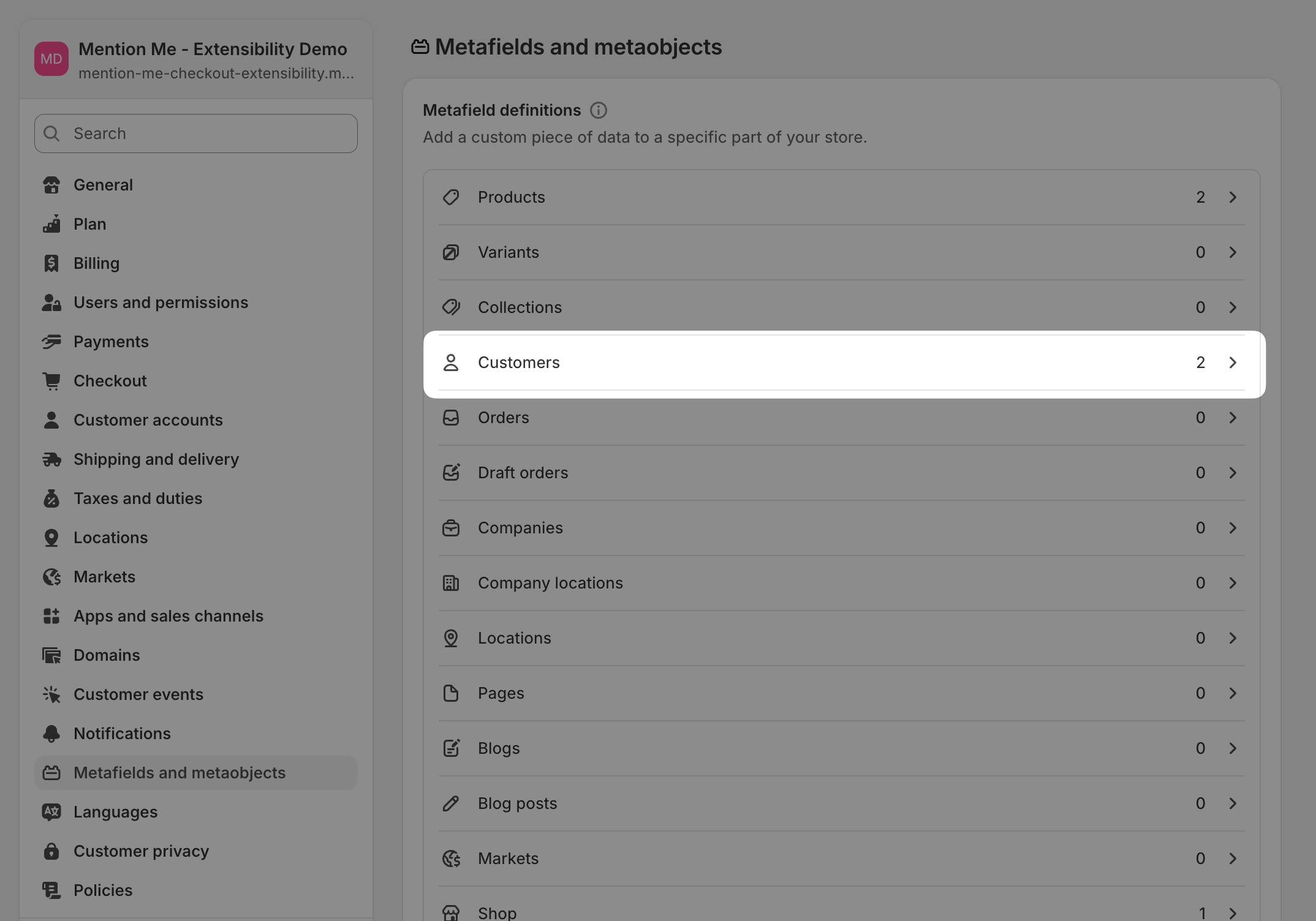 Choose Customers section
