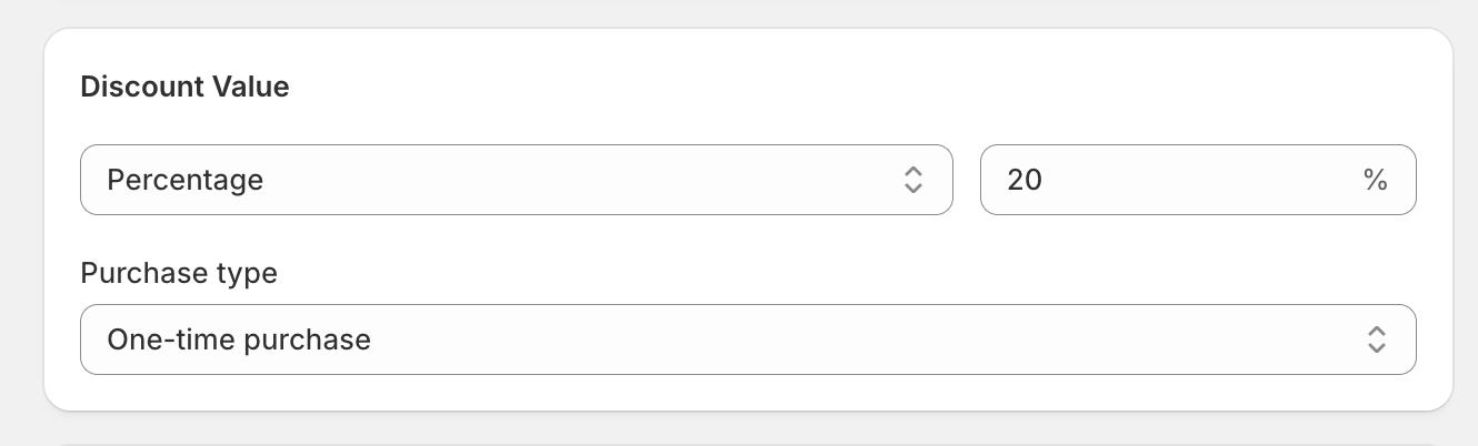 Discount value configuration