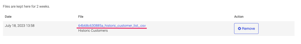 Uploaded file available for download in Secure Document Transfer