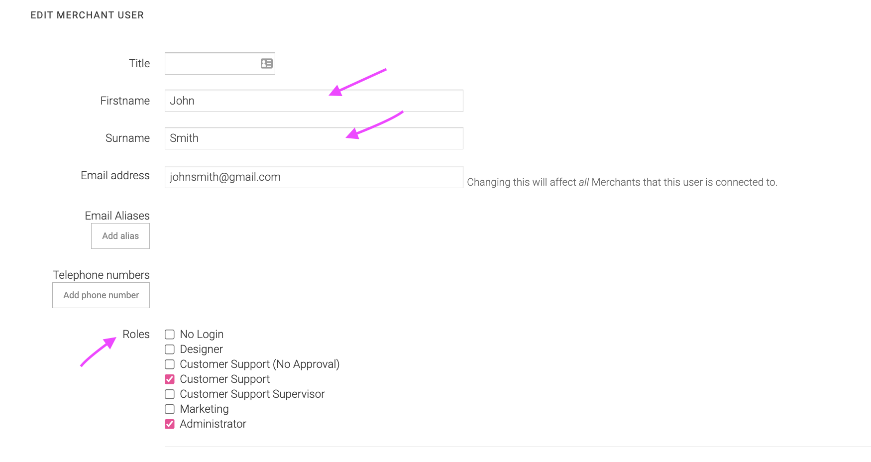 Image showing the input fields that need to be completed