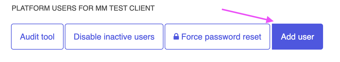 Image showing where to click to add a user