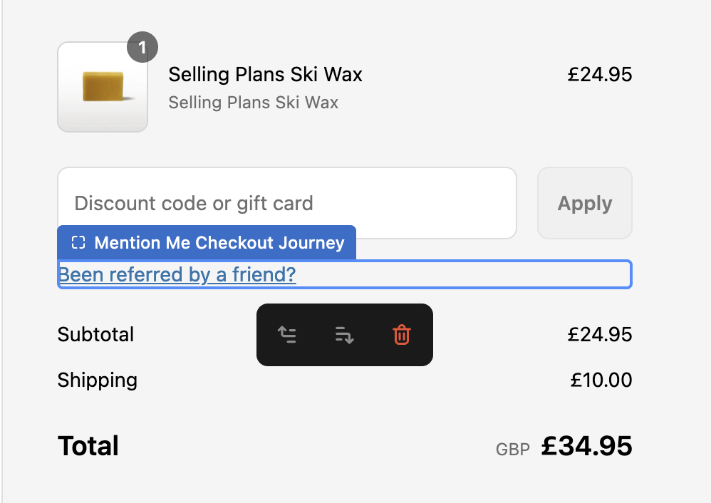 Mention Me Refer field preview