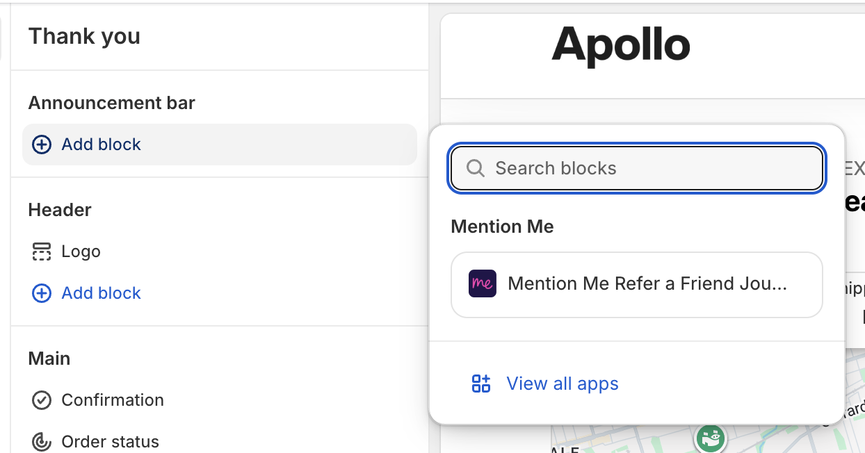 Select announcement block