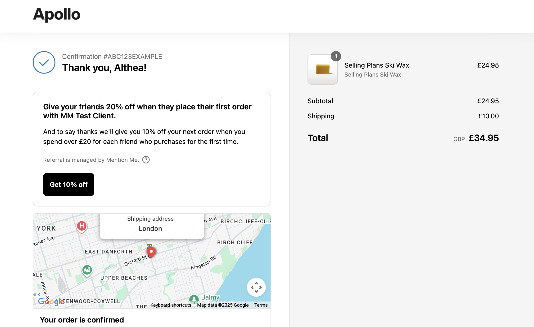 Final layout showing content block