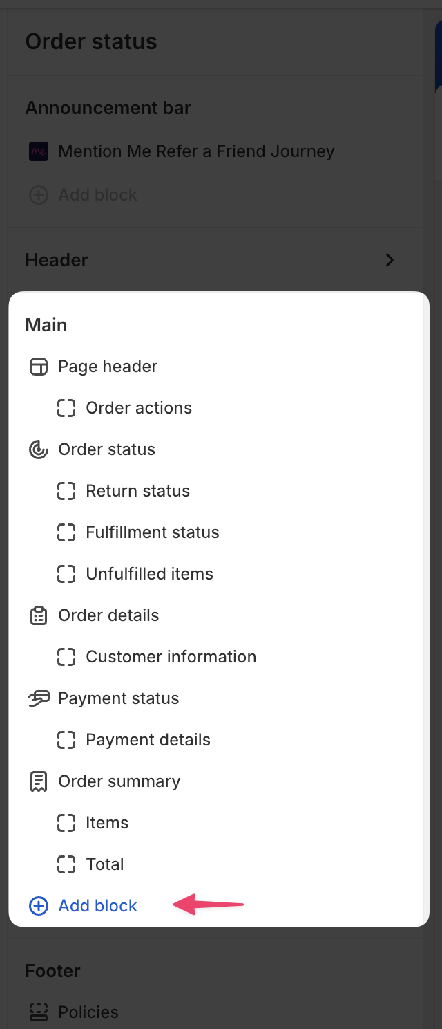 Main content block addition