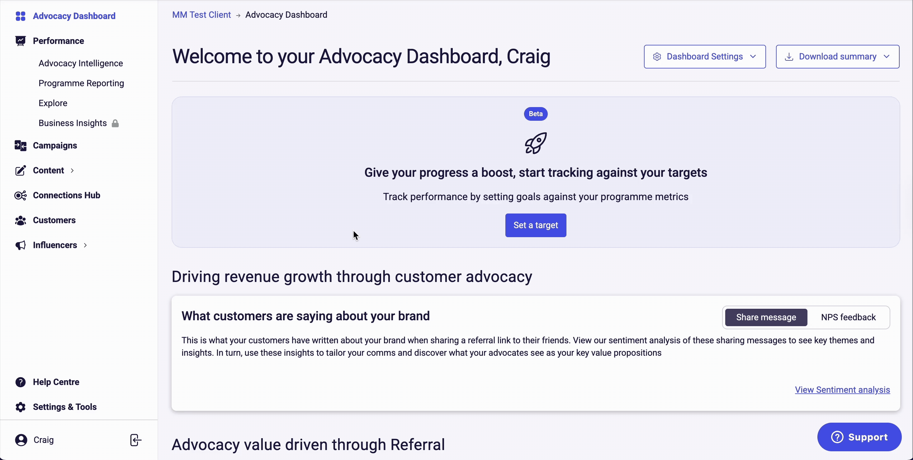 Manual re-enrolment of a customer to the latest referral campaign in Mention Me