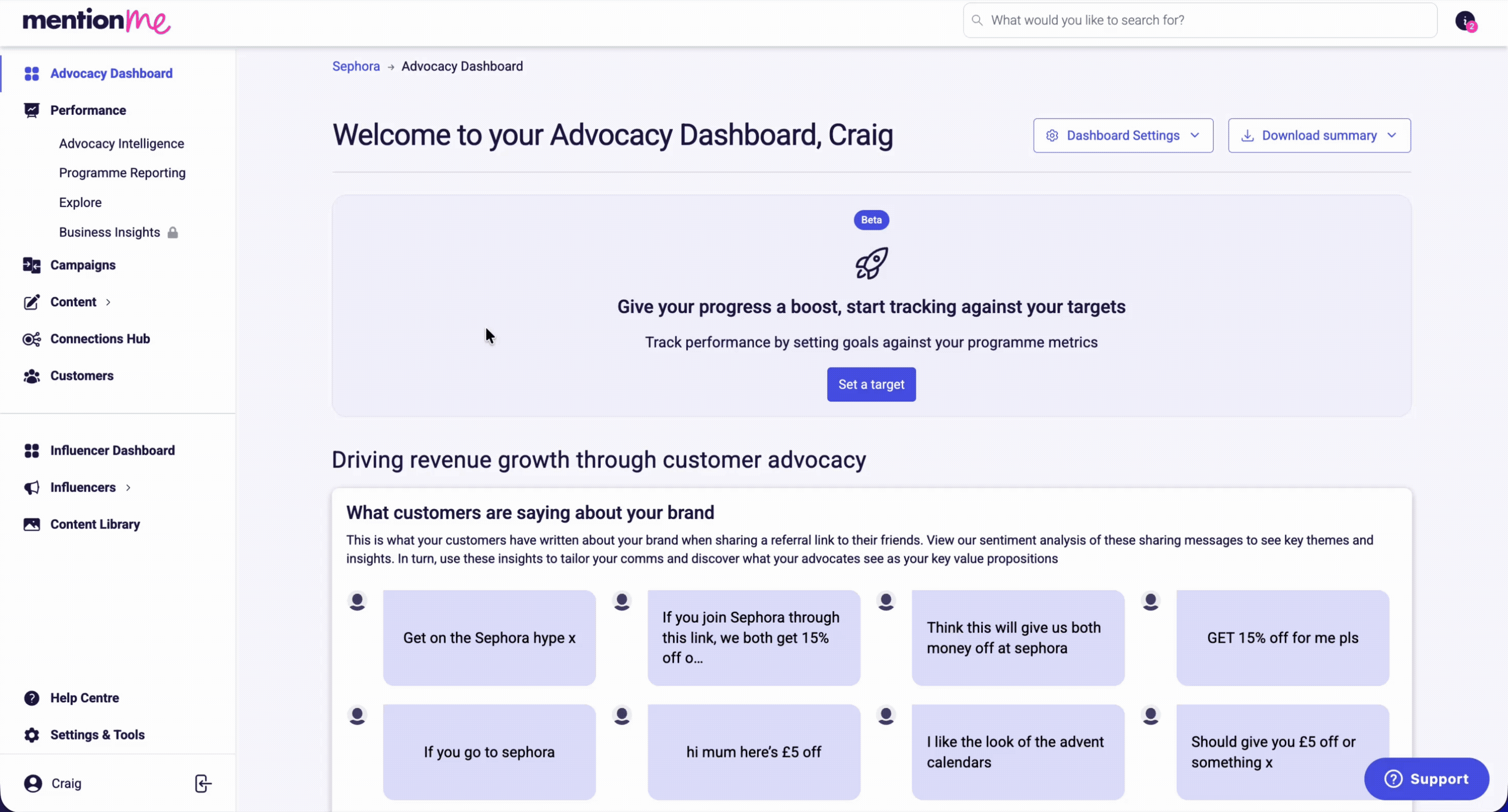 User interface for assigning uploaded voucher batches to a campaign reward in Mention Me
