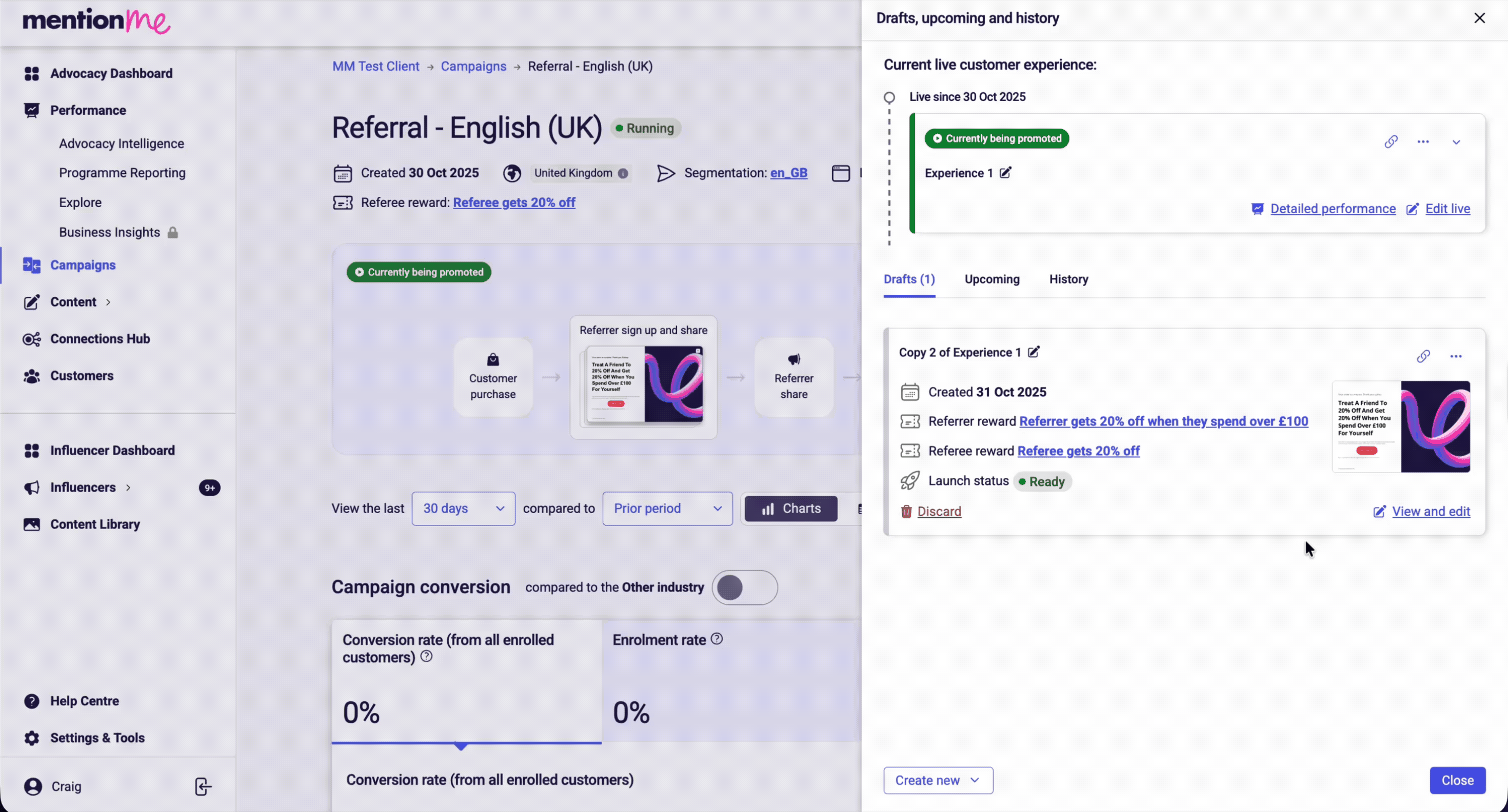 Configuring thresholds for gaming-related rules in Mention Me offer editor