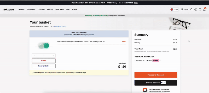 Mention Me referee tag visible at checkout in live site experience