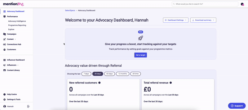 Customer profile showing successful post-purchase journey in platform