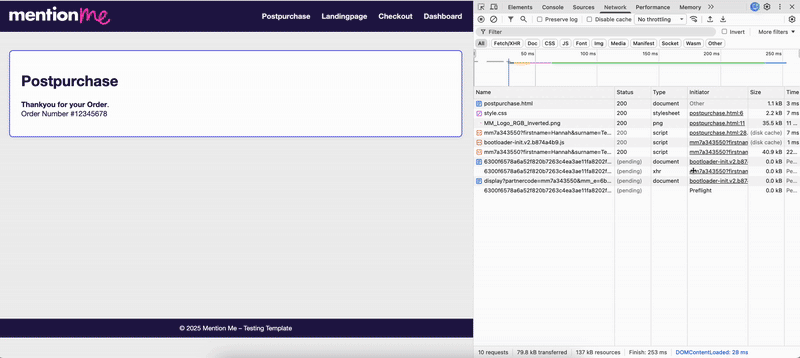 Postpurchase popup shown on order confirmation page