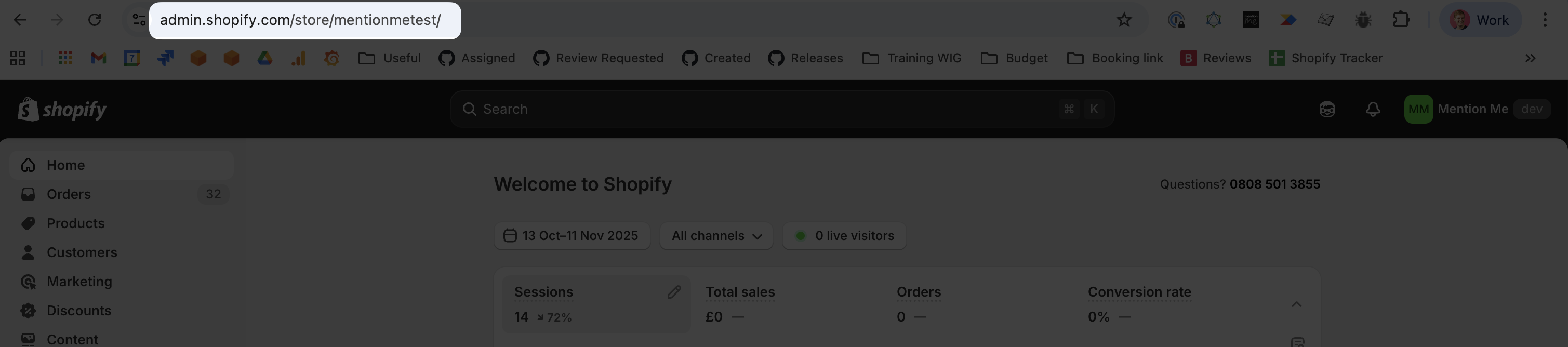 An example Shopify store URL