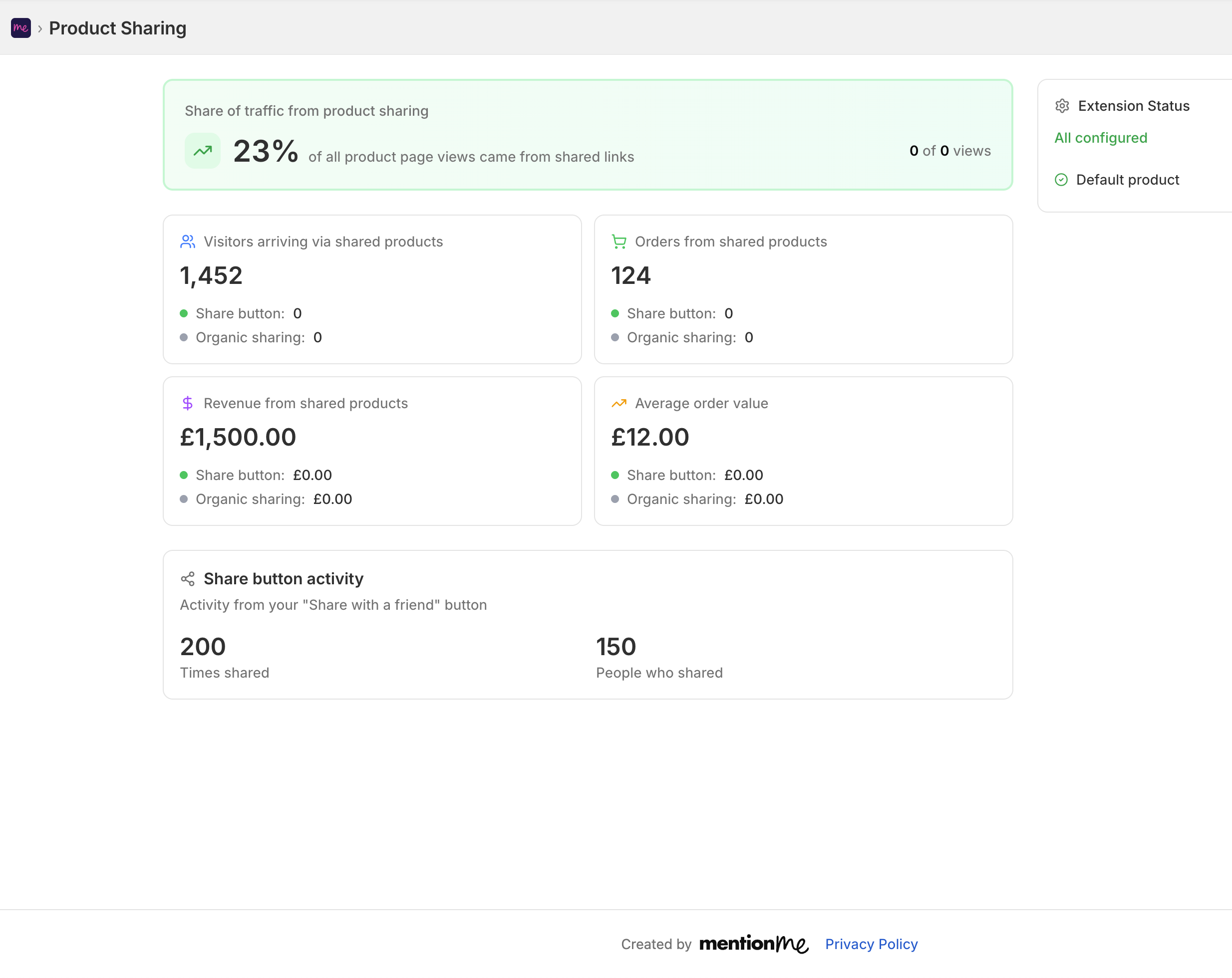 Go to app dashboard button