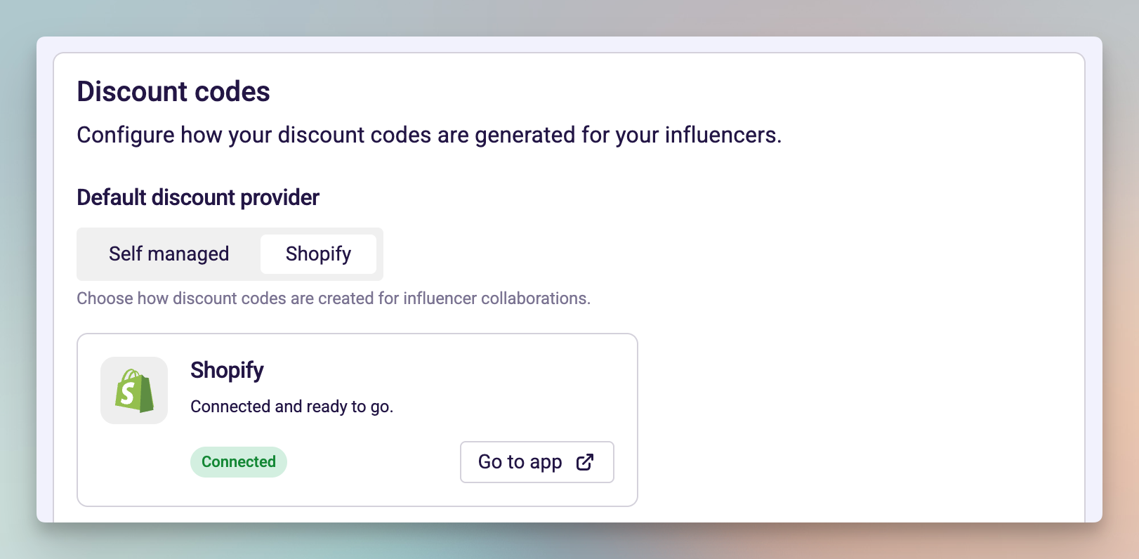 Default discount provider setting switched from Self managed to Shopify